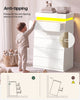 HAUOMS 45.3 Inch Tall Dresser with LED Light and 5 Drawer Modern Chest of Drawers for Bedroom Living Room Entryway