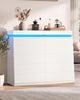 HAUOMS 45.3 Inch Tall Dresser with LED Light and 5 Drawer Modern Chest of Drawers for Bedroom Living Room Entryway