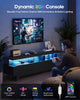 HAUOMS 59 Inch TV Stand with Cable Management and Hidden Power Station Fluted Modern TV Cabinet with Storage and LED Lights