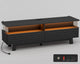 HAUOMS 59 Inch TV Stand with Cable Management and Hidden Power Station Fluted Modern TV Cabinet with Storage and LED Lights