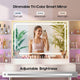 HAUOMS 59.1 Inch Vanity with RGB Sound Sync Lights and charging station Large Makeup Vanity Desk with 2 drawers and 4 glass cabinets for girl and women