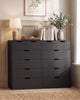 HAUOMS 43.3 Inch Tall Dresser with 6 Drawer Modern Chest for Living Room Bedroom Hallway