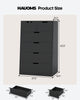 HAUOMS 43.3 Inch Tall Dresser with 6 Drawer Modern Chest for Living Room Bedroom Hallway