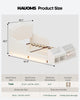 HAUOMS Twin Toddler Bed with Bookcase and RGB LED Lights 2‑Ways Montessori Toddler Bed 4‑in‑1 Bookshelf Toy Organizer with Reading Nook Cushion and 360 Safety Guardrails