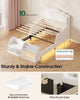 HAUOMS Twin Toddler Bed with Bookcase and RGB LED Lights 2‑Ways Montessori Toddler Bed 4‑in‑1 Bookshelf Toy Organizer with Reading Nook Cushion and 360 Safety Guardrails