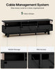 HAUOMS 70.9 Inch TV Stand with Hidden Power Station and LED Lights Fluted Modern TV Cabinet with Storage and Cable Management