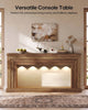 HAUOMS 55 inch Console Table with LED Lights and Power Outlet Entryway Table with Architectural frame and adjustable ambient lighting for hallway sofa or living room 