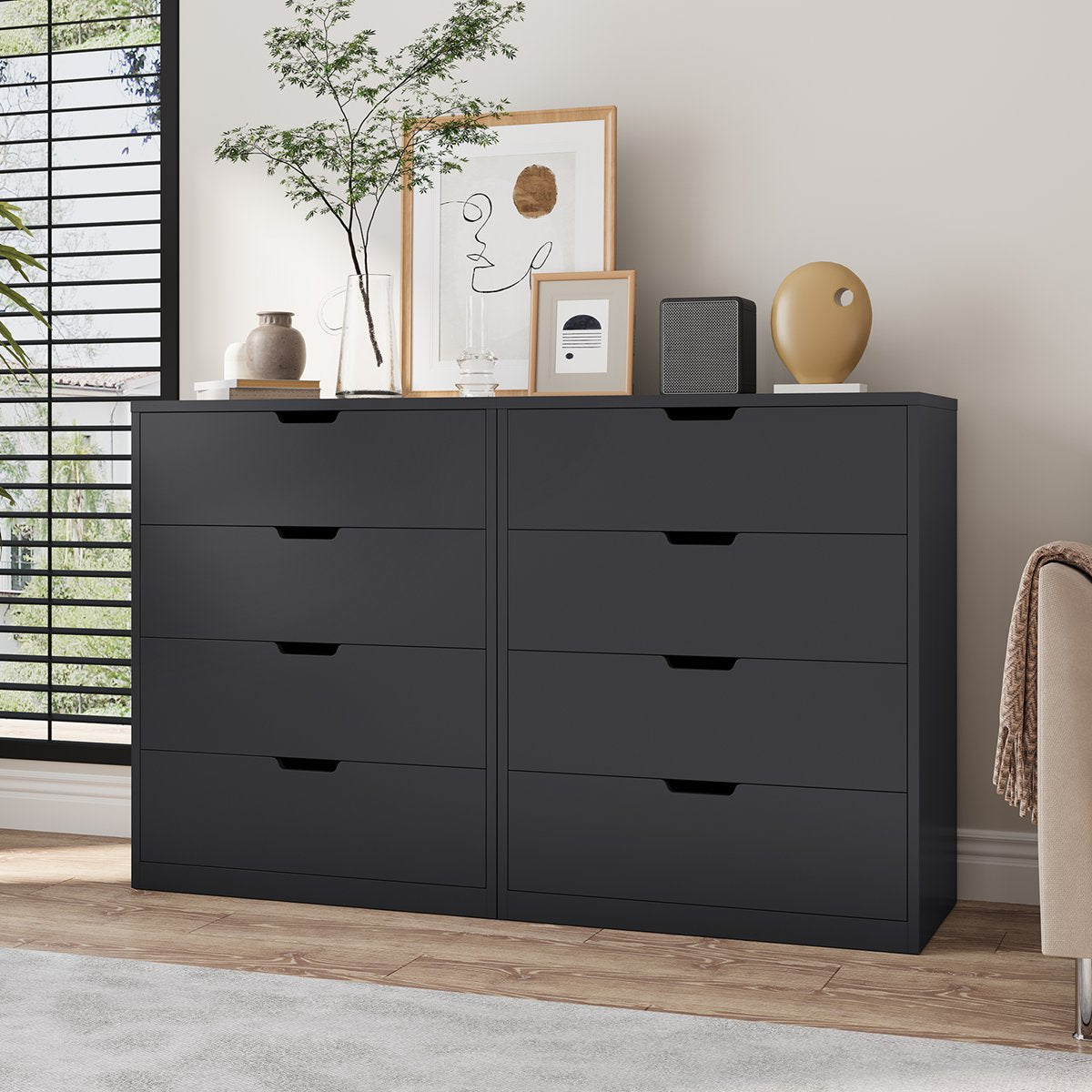 HAUOMS 31.5 Inch Tall Dresser with 4 Drawers Modern Chest for Bedroom Living Room Entryway Hallway