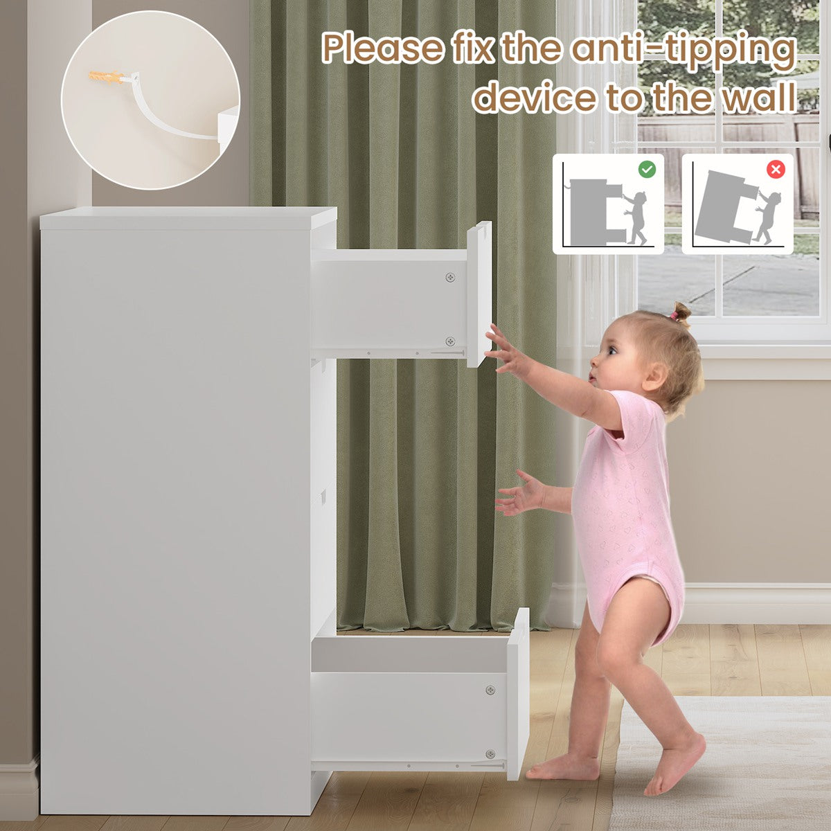 HAUOMS 31.5 Inch Tall Dresser with 4 Drawers Modern Chest for Bedroom Living Room Entryway Hallway