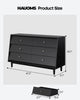 HAUOMS 47.2 inch Wide Dresser With 6 Drawers Modern Storage Chest for Bedroom Living Room and Hallway
