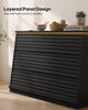 HAUOMS 47.3 Inch Wide Dresser with 6 Drawers and RGB LED Lights Modern Layered Panel Storage Chest for Bedroom Hallway