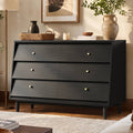 HAUOMS 47.2 inch Wide Dresser With 6 Drawers Modern Storage Chest for Bedroom Living Room and Hallway