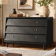 HAUOMS 47.2 inch Wide Dresser With 6 Drawers Modern Storage Chest for Bedroom Living Room and Hallway