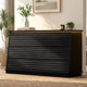 HAUOMS 47.3 Inch Wide Dresser with 6 Drawers and RGB LED Lights Modern Layered Panel Storage Chest for Bedroom Hallway