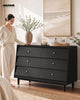 HAUOMS 47.2 inch Wide Dresser With 6 Drawers Modern Storage Chest for Bedroom Living Room and Hallway