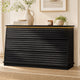 HAUOMS 47.3 Inch Wide Dresser with 6 Drawers and RGB LED Lights Modern Layered Panel Storage Chest for Bedroom Hallway