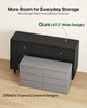 HAUOMS 47.2 inch Wide Dresser With 6 Drawers Modern Storage Chest for Bedroom Living Room and Hallway