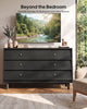 HAUOMS 47.2 inch Wide Dresser With 6 Drawers Modern Storage Chest for Bedroom Living Room and Hallway