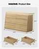 HAUOMS 47.3 Inch Wide Dresser with 6 Drawers and RGB LED Lights Modern Layered Panel Storage Chest for Bedroom Hallway