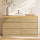 HAUOMS 47.3 Inch Wide Dresser with 6 Drawers and RGB LED Lights Modern Layered Panel Storage Chest for Bedroom Hallway