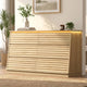 HAUOMS 47.3 Inch Wide Dresser with 6 Drawers and RGB LED Lights Modern Layered Panel Storage Chest for Bedroom Hallway