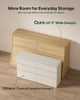 HAUOMS 47.3 Inch Wide Dresser with 6 Drawers and RGB LED Lights Modern Layered Panel Storage Chest for Bedroom Hallway