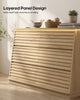 HAUOMS 47.3 Inch Wide Dresser with 6 Drawers and RGB LED Lights Modern Layered Panel Storage Chest for Bedroom Hallway