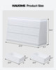 HAUOMS 47.3 Inch Wide Dresser with 6 Drawers and RGB LED Lights Modern Layered Panel Storage Chest for Bedroom Hallway