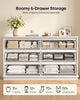 HAUOMS 47.3 Inch Wide Dresser with 6 Drawers and RGB LED Lights Modern Layered Panel Storage Chest for Bedroom Hallway