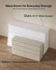 HAUOMS 47.3 Inch Wide Dresser with 6 Drawers and RGB LED Lights Modern Layered Panel Storage Chest for Bedroom Hallway
