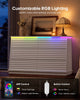 HAUOMS 47.3 Inch Wide Dresser with 6 Drawers and RGB LED Lights Modern Layered Panel Storage Chest for Bedroom Hallway