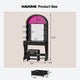 HAUOMS 31.5 inch Vanity with LED Mirror and 2 Drawers Arched Fluted Vanity Desk with Storage Stool and Arch Display Shelf and 6 Open Shelves