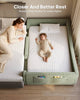 HAUOMS Twin Floor Bed with Slats and High Rails Upholstered  2-in-1 Beds with Teddy Boucle Curve Round Frame for Girls and Boys