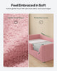 HAUOMS Twin Floor Bed with Slats and High Rails Upholstered  2-in-1 Beds with Teddy Boucle Curve Round Frame for Girls and Boys