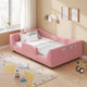 HAUOMS Twin Floor Bed with Slats and High Rails Upholstered  2-in-1 Beds with Teddy Boucle Curve Round Frame for Girls and Boys