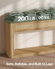 HAUOMS 63 inch Console Table with RGB Lights and Charging Station Rattan Boho Table with Rounded Corners and 2-Tier Storage for Entryway Hallway Foyer Living Room