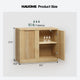 HAUOMS Fluted Storage Cabinet Mid Century Modern Sideboard with Adjustable Shelf
