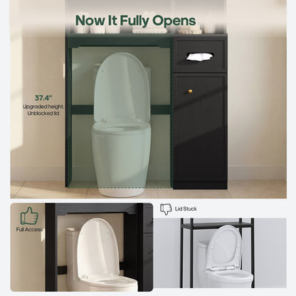 HAUOMS Over Toilet Storage Cabinet with Doors 2-in-1 Separatable Tall Narrow Cabinet 7-Tier Bathroom Storage Cabinet with Adjustable Shelf