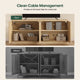 HAUOMS Fluted Storage Cabinet Mid Century Modern Sideboard with Adjustable Shelf