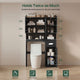 HAUOMS Over Toilet Storage Cabinet with Doors 2-in-1 Separatable Tall Narrow Cabinet 7-Tier Bathroom Storage Cabinet with Adjustable Shelf