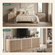 HAUOMS 27.6 Inch Tall Nightstand Extra Large Fluted Wood Bedside Table with 3 Drawers for Bedroom Living Room