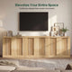 HAUOMS Fluted Storage Cabinet Mid Century Modern Sideboard with Adjustable Shelf