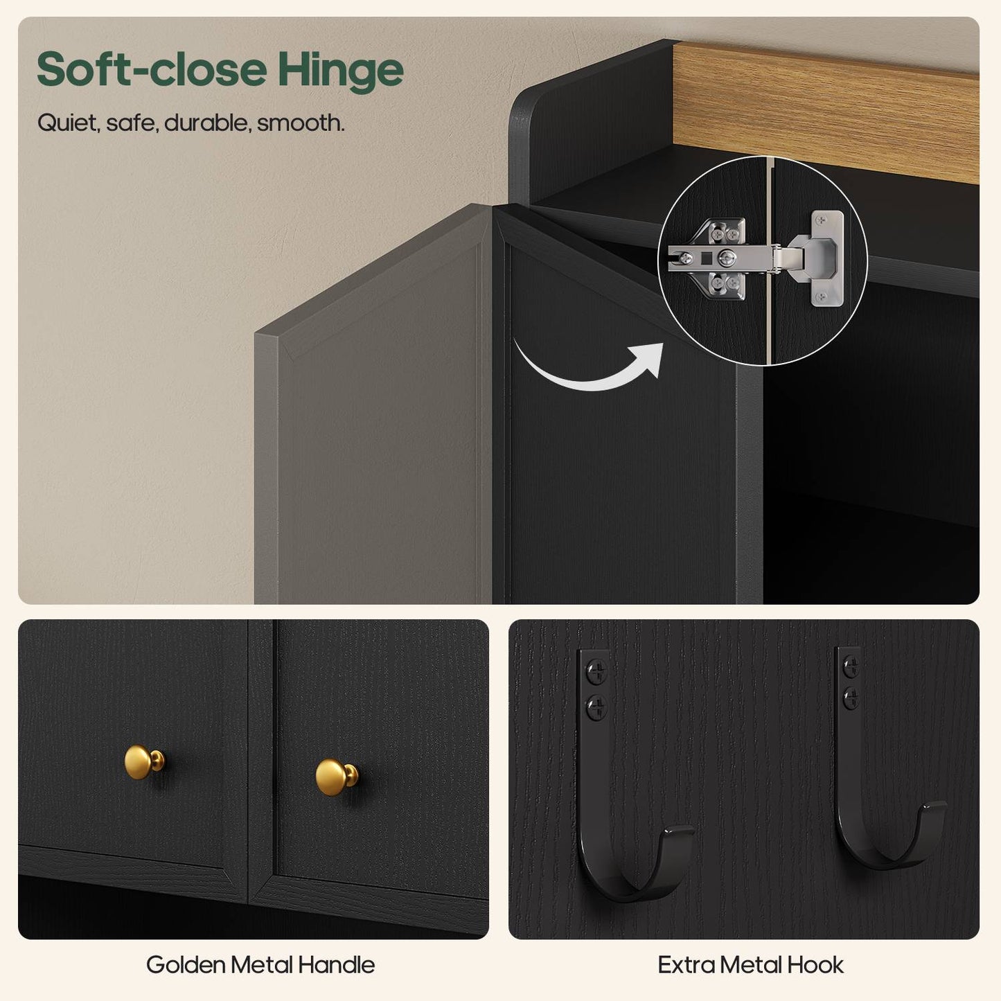 HAUOMS Over Toilet Storage Cabinet with Doors 2-in-1 Separatable Tall Narrow Cabinet 7-Tier Bathroom Storage Cabinet with Adjustable Shelf