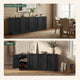 HAUOMS Fluted Storage Cabinet Mid Century Modern Sideboard with Adjustable Shelf