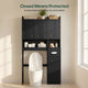 HAUOMS Over Toilet Storage Cabinet with Doors 2-in-1 Separatable Tall Narrow Cabinet 7-Tier Bathroom Storage Cabinet with Adjustable Shelf