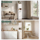 HAUOMS Over Toilet Storage Cabinet with Doors 2-in-1 Separatable Tall Narrow Cabinet 7-Tier Bathroom Storage Cabinet with Adjustable Shelf