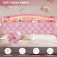 HAUOMS Bed Frame HAUOMS Full Size Bed Frame with LED Lights Princess Velvet Upholstered Platform Bedframe with Charging Station and Guardrail