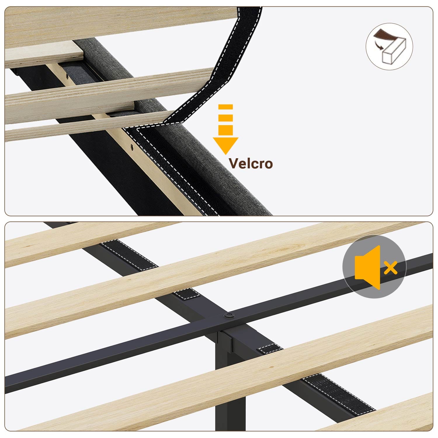 Hauoms Bed Frame LED Bed Frame Black