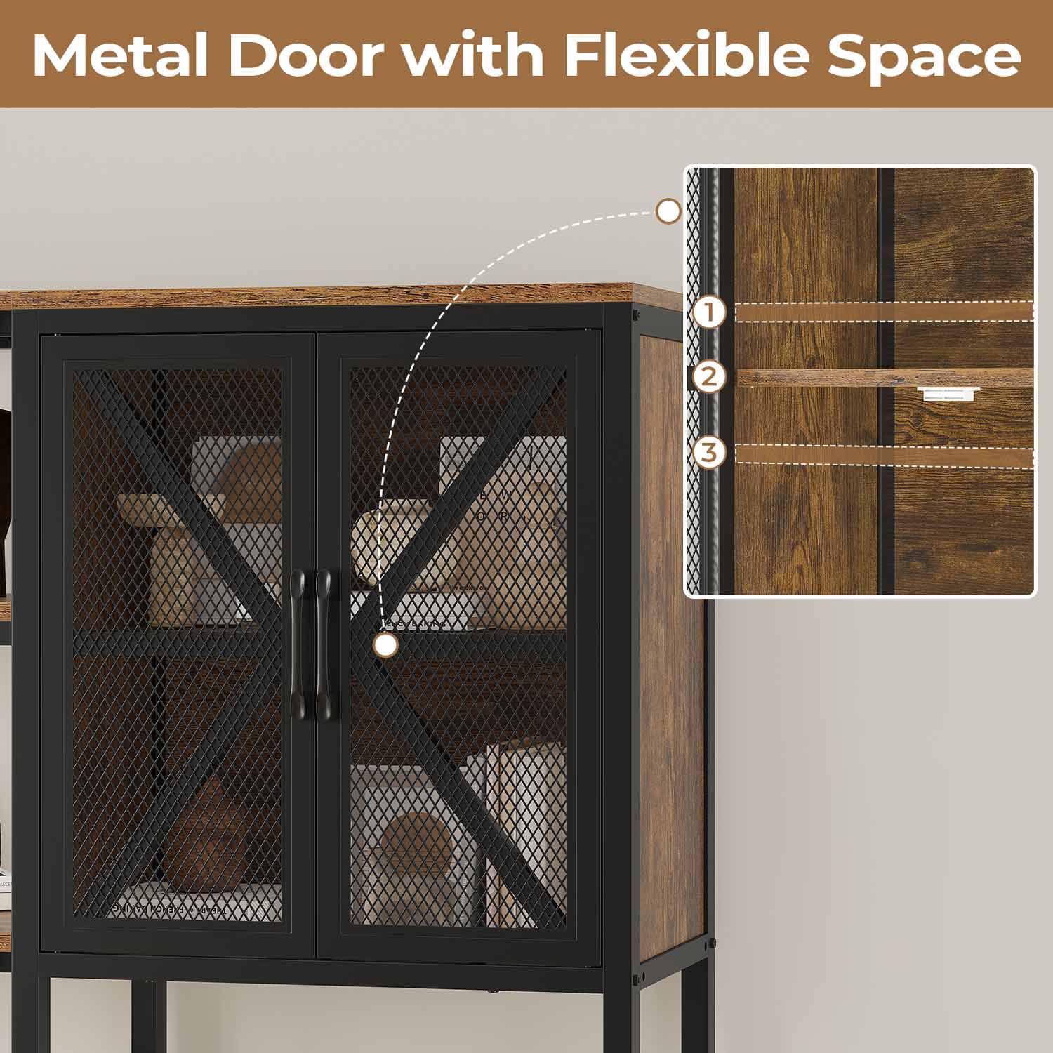 HAUOMS Corner Bookshelf Rustic Brown Corner Bookcase Large L Shaped Storage Display Shelf, Rustic Brown