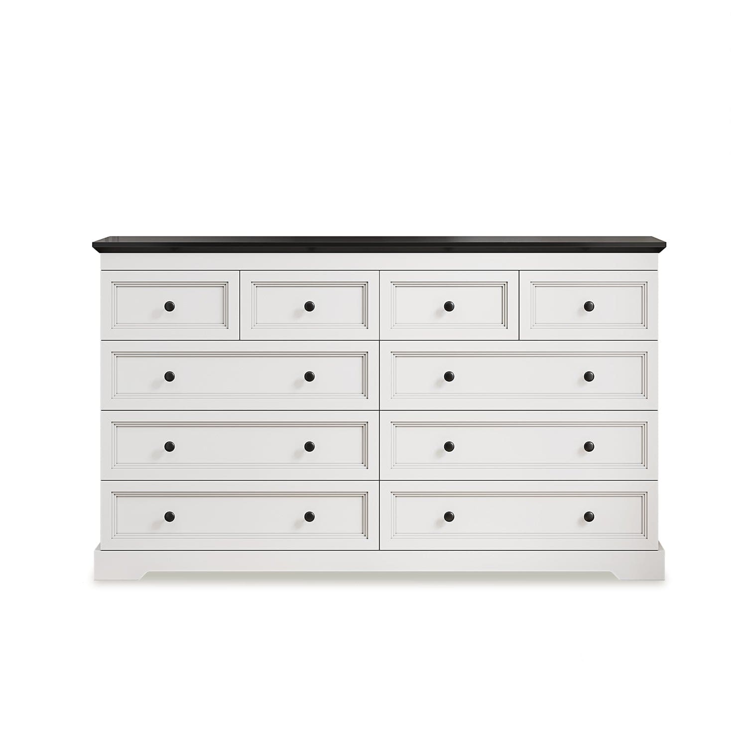 HAUOMS Dresser 10 Drawers Dresser Black & White